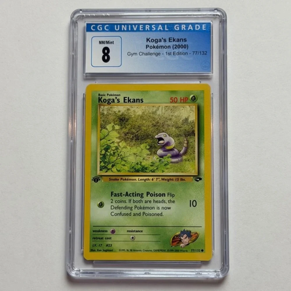 Koga's Ekans 1st Edition 77/132 Gym Challenge 2000‎ CGC 8 NM/Mint Pokemon Card